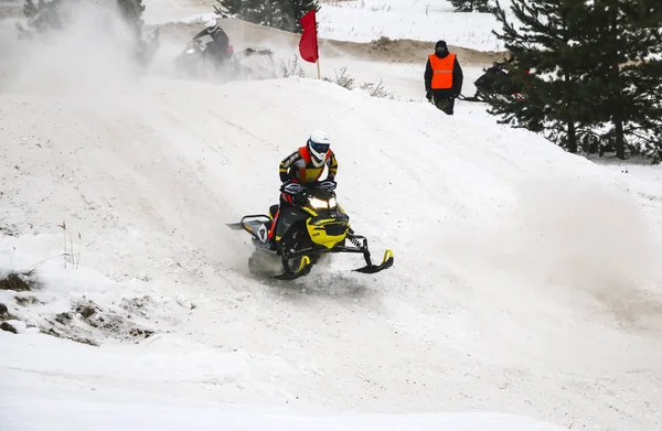 Volzhsk Russie Février 2019 Championnat Russie Ski Fond Motoneige — Photo