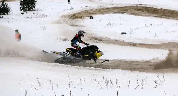 Volzhsk Russie Février 2019 Championnat Russie Ski Fond Motoneige — Photo