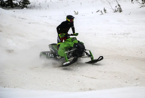 Volzhsk Russie Février 2019 Championnat Russie Ski Fond Motoneige — Photo