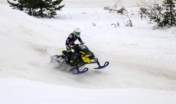 Volzhsk Russland Februar 2019 Russland Meisterschaft Cross Country Auf Schneemobilen — Stockfoto