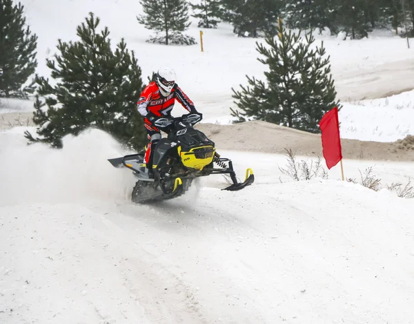 Volzhsk Russland Februar 2019 Russland Meisterschaft Cross Country Auf Schneemobilen — Stockfoto