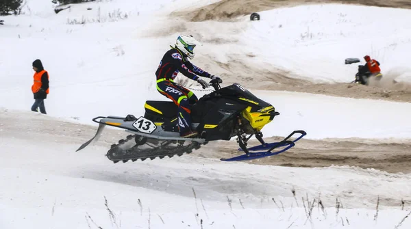 Volzhsk Russia Febbraio 2019 Campionato Russia Motoslitte — Foto Stock