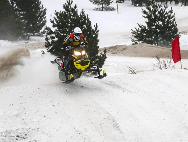 Volzhsk Rusya Şubat 2019 Şampiyonası Rusya Nın Kros Kar Motosikletleri — Stok fotoğraf