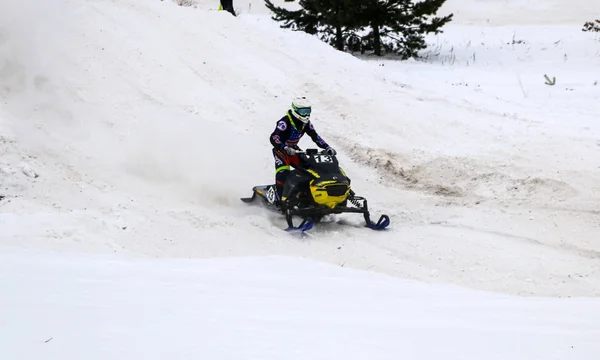 Volzhsk Russie Février 2019 Championnat Russie Ski Fond Motoneige — Photo