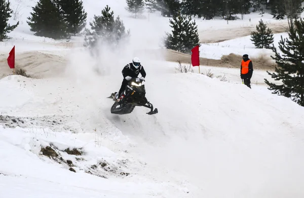 Volzhsk Rusia Febrero 2019 Campeonato Rusia Motos Nieve —  Fotos de Stock