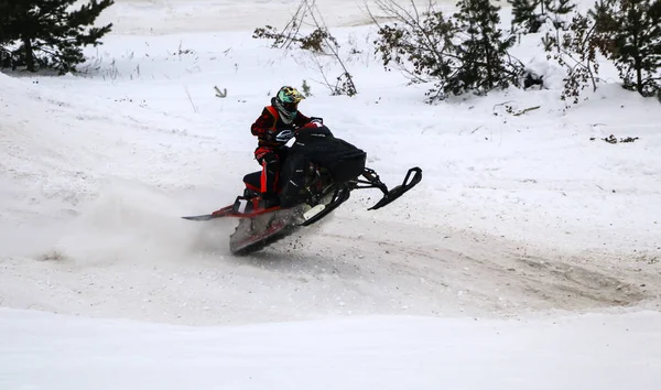 Volzhsk Russie Février 2019 Championnat Russie Ski Fond Motoneige — Photo