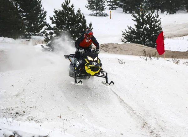 Volzhsk Russland Februar 2019 Russland Meisterschaft Cross Country Auf Schneemobilen — Stockfoto