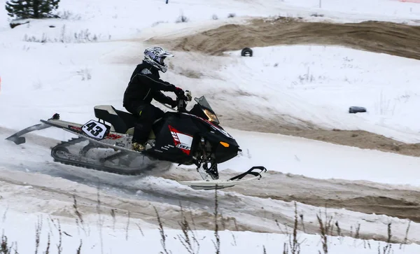 Volzhsk Russie Février 2019 Championnat Russie Ski Fond Motoneige — Photo