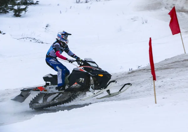 Volzhsk Russland Februar 2019 Russland Meisterschaft Cross Country Auf Schneemobilen — Stockfoto