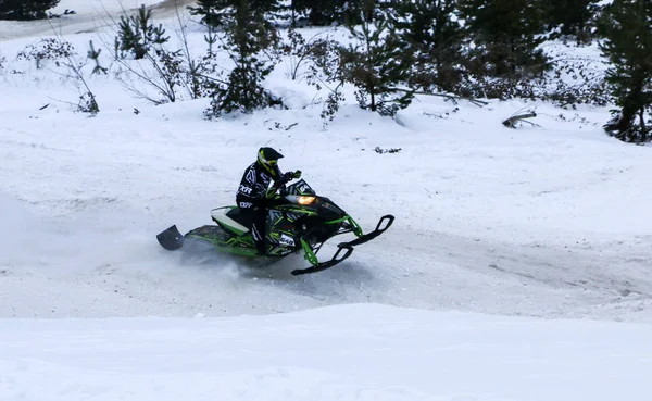 Volzhsk Russland Februar 2019 Russland Meisterschaft Cross Country Auf Schneemobilen — Stockfoto