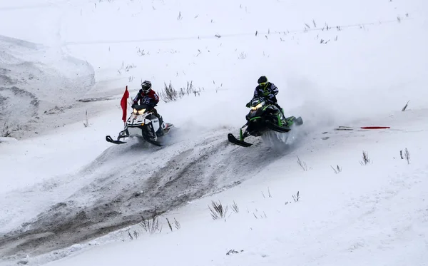 Volzhsk Ryssland Februari 2019 Mästerskapet Ryssland Längdskidor Snöskotrar — Stockfoto