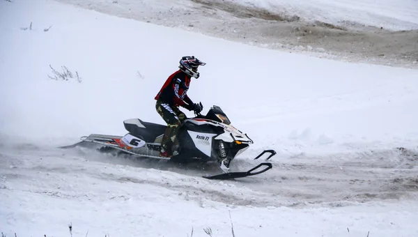 Volzhsk Russia February 2019 Championship Russia Cross Country Snowmobiles — Stock Photo, Image