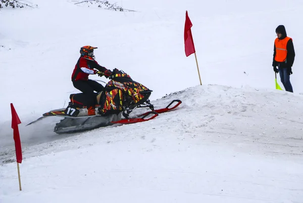 Volzhsk Russland Februar 2019 Russland Meisterschaft Cross Country Auf Schneemobilen — Stockfoto