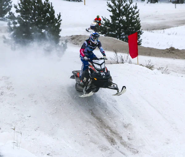 Volzhsk Russland Februar 2019 Russland Meisterschaft Cross Country Auf Schneemobilen — Stockfoto