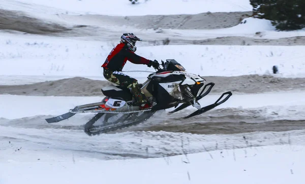 Volzhsk Russia February 2019 Championship Russia Cross Country Snowmobiles — Stock Photo, Image