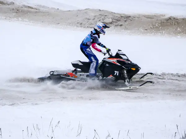 Volzhsk Russland Februar 2019 Russland Meisterschaft Cross Country Auf Schneemobilen — Stockfoto