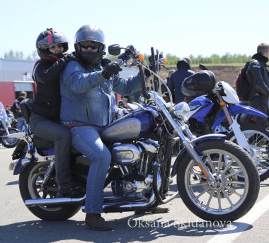 Kazan, Rusya, 26 Mayıs 2018: Auto-Moto Show, motosiklet sezonunun açılış! -Kazanring Kanyon