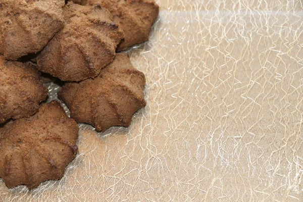 Crispy Chocolate Shortbread Cookie Delicious Shortbread Cookies Cocoa — Stock Photo, Image