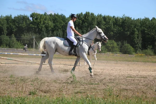 Yoshkar-Ola, RUSSIE, 29 juillet 2018 : Courses hippiques et sauts — Photo