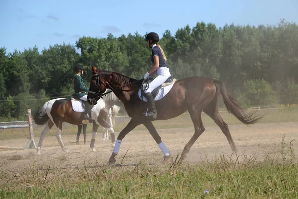 Yoshkar-Ola, RUSSIE, 29 juillet 2018 : Courses hippiques et sauts — Photo