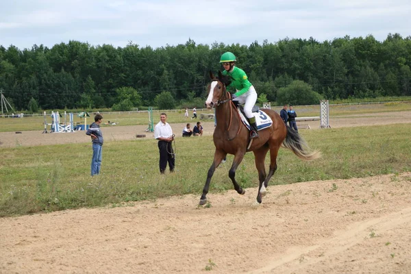 ヨシュカル ・ オラ ロシア、2018 年 7 月 29 日: 競馬とにジャンプ — ストック写真