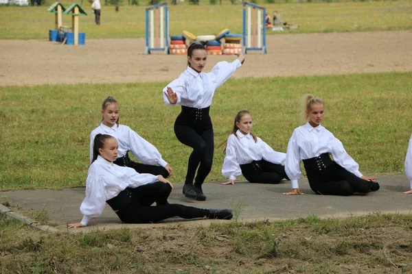 Yoshkar-Ola, RUSSIA, 29 de julho de 2018: Corrida de cavalos e salto — Fotografia de Stock