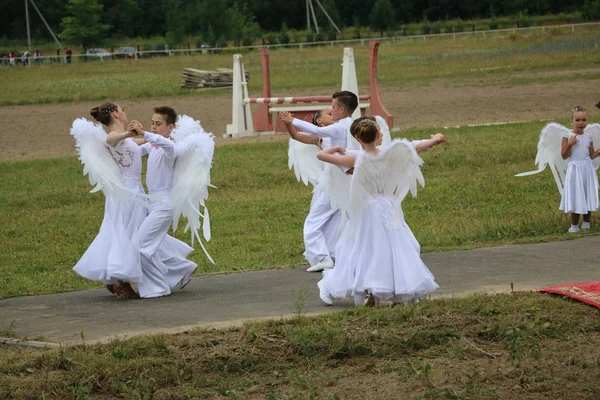 Yoshkar-Ola, RUSSIE, 29 juillet 2018 : Courses hippiques et sauts — Photo