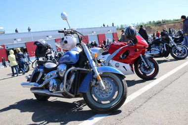 Kazan, Rusya, 26 Mayıs 2018: Motosiklet sezon açılışı - 