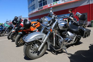 Kazan, Rusya, 26 Mayıs 2018: Motosiklet sezon açılışı - 