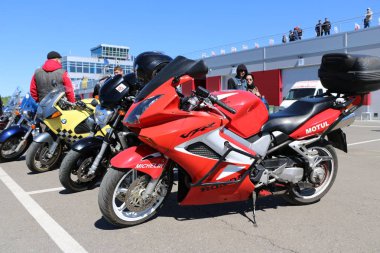 Kazan, Rusya, 26 Mayıs 2018: Motosiklet sezon açılışı - 