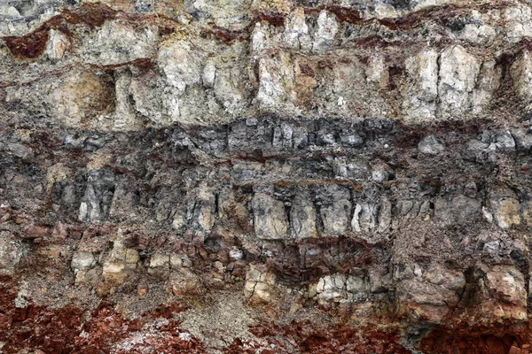 Textúra agyag agyag kőbánya-geológiai tanulmány a talaj után a földalatti különböző rétegei. — Stock Fotó