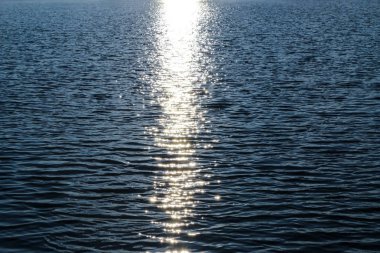 denizde gün batımı. akşam güneş ışınları yansıtılır ve parlıyor