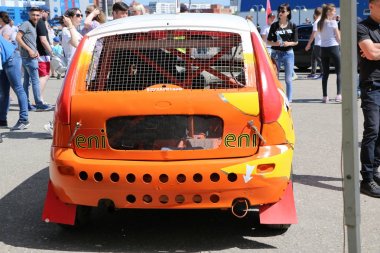 Yoshkar-Ola, Rusya, 02 Haziran 2019: oto ve Motosiklet Fuarı