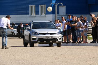 Yoshkar-Ola, Rusya, Haziran 02, 2019: Araba ve motor sergisi