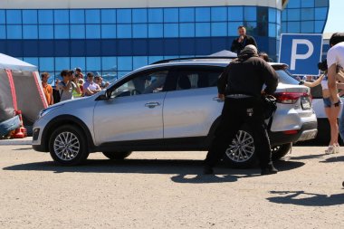 Yoshkar-Ola, Rusya, Haziran 02, 2019: Araba ve motor sergisi