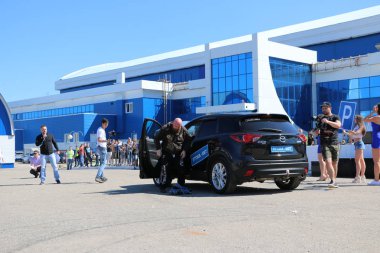 Yoshkar-Ola, Rusya, Haziran 02, 2019: Araba ve motor sergisi