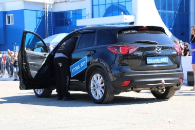 Yoshkar-Ola, Rusya, Haziran 02, 2019: Araba ve motor sergisi