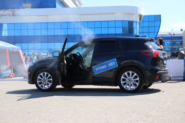 Yoshkar-Ola, Rusya, Haziran 02, 2019: Araba ve motor sergisi