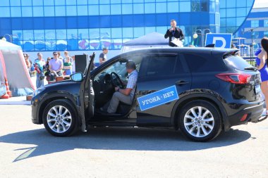 Yoshkar-Ola, Rusya, Haziran 02, 2019: Araba ve motor sergisi