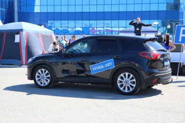 Yoshkar-Ola, Rusya, Haziran 02, 2019: Araba ve motor sergisi