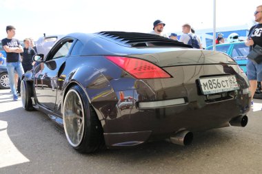 Yoshkar-Ola, Rusya, 02 Haziran 2019: oto ve Motosiklet Fuarı