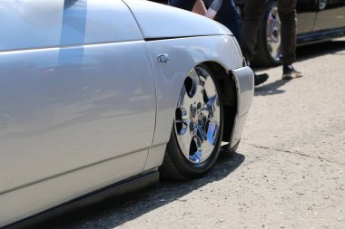 Yoshkar-Ola, Rusya, 02 Haziran 2019: oto ve Motosiklet Fuarı