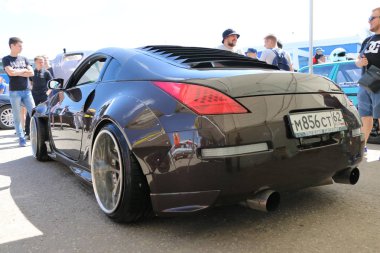 Yoshkar-Ola, Rusya, 02 Haziran 2019: oto ve Motosiklet Fuarı