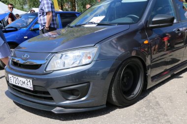 Yoshkar-Ola, Rusya, 02 Haziran 2019: oto ve Motosiklet Fuarı