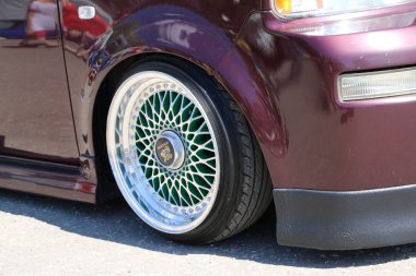 Yoshkar-Ola, Rusya, 02 Haziran 2019: oto ve Motosiklet Fuarı