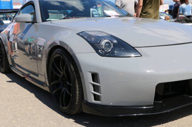 Yoshkar-Ola, Rusya, 02 Haziran 2019: oto ve Motosiklet Fuarı