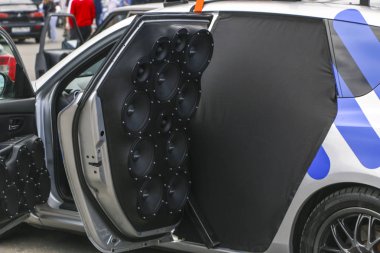 Yoshkar-Ola, Rusya, 10 Ağustos 2019: Şehir gününe adanmış Autosound Festivali