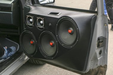 Yoshkar-Ola, Rusya, 10 Ağustos 2019: Şehir gününe adanmış Autosound Festivali