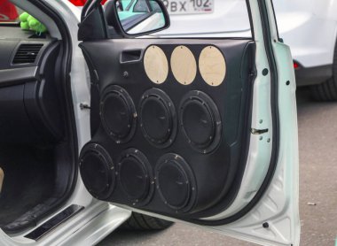 Yoshkar-Ola, Rusya, 10 Ağustos 2019: Şehir gününe adanmış Autosound Festivali