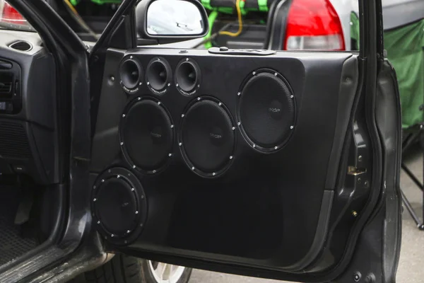 Yoshkar-Ola, Rusya, 10 Ağustos 2019: Şehir gününe adanmış Autosound Festivali